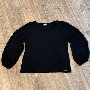 Calvin Klein Black V-Neck Blouse